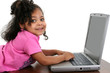 Little Girl in Pink with Laptop