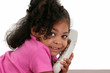 Beautiful Little Girl on Phone