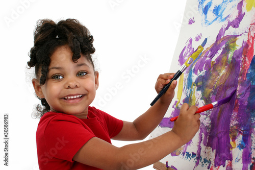 Photo: Beautiful Little Girl Painting Beautiful Little Girl Painting