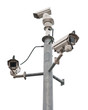 Surveillance cameras isolated on white Surveillance cameras isolated on white