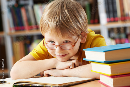 Photo: Boy in library Boy in library
