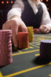 Man betting gambling chips