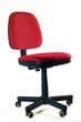 Foto: roter Bürostuhl vor weißem Hintergrund / red office chair in fro roter Bürostuhl vor weißem Hintergrund / red office chair in fro