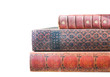 Antique Leatherbound Books Isolated on White