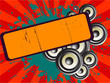 Party vector illustration with rays, speakers and ink splash