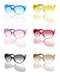 Set of color sunglasses