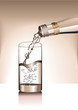 the bottle with water