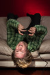 young man playing video games