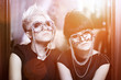 two girls with shades