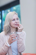 Mature woman taking medicine