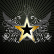 Vector floral illustration with wings and star