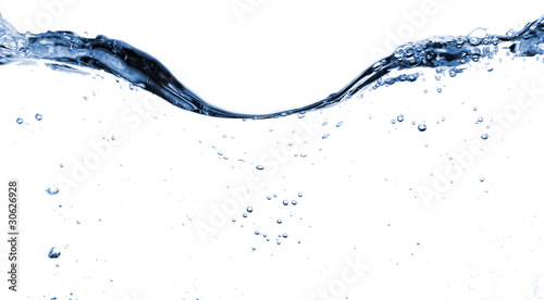 Photo: Water wave, isolated on white background Water wave, isolated on white background