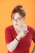 Suspicious Woman With Eyeglasses
