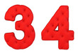 Luxury red leather font 3 4 numerals