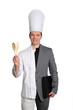 Photo: Businessman and chef on white background Businessman and chef on white background