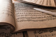 music notes and pen