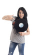 Woman with lp
