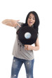 Woman with lp