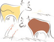Cow and bull