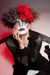 woman mime with theatrical makeup