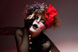 woman mime with theatrical makeup