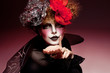 woman mime with theatrical makeup