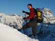 Bergsteiger vor Widderstein im Winter