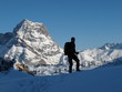 Bergsteiger vor Widderstein im Winter