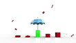 Financial graphics under percents rain