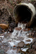 Concrete drainage with water Concrete drainage with water