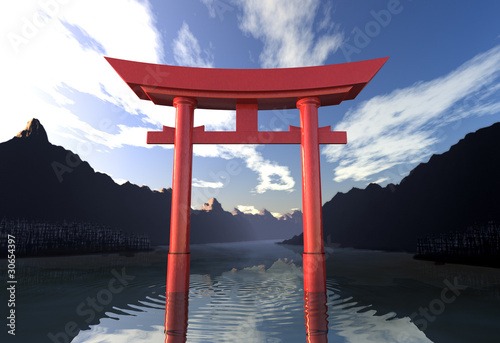 Illustration: Torii - Japanisches Tor im See 2 Torii - Japanisches Tor im See 2