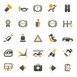 orange car icons - set 12
