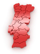 Three-dimensional map of Portugal