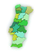 Three-dimensional map of Portugal. 3d