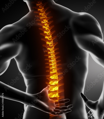 Photo: Male spine pain in lumbar part Male spine pain in lumbar part