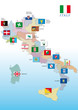 italy region with flags
