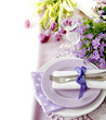 Table setting in purple color
