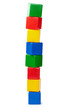 Tower of color cubes isolated on white Tower of color cubes isolated on white
