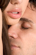 Young sensual Man and woman in love kissing Young sensual Man and woman in love kissing
