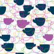 Abstract seamless pattern with cups Abstract seamless pattern with cups