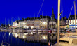 Nightscape of the old harbor in Honfleur