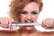 Portrait of a woman playing flute Portrait of a woman playing flute