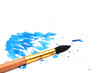 brush with blue paint stroke