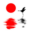 silhouette of the crane on white background silhouette of the crane on white background