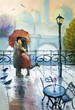 enamoured couple in the rain
