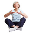 Seniorin macht Atemübungen Seniorin macht Atemübungen