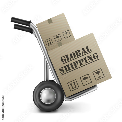 Illustration: global shipping international trade global shipping international trade