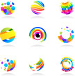 Abstract globe icons Abstract globe icons