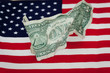 US flag with dollars. Economy and finance