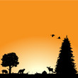Vector background with North American wildlife